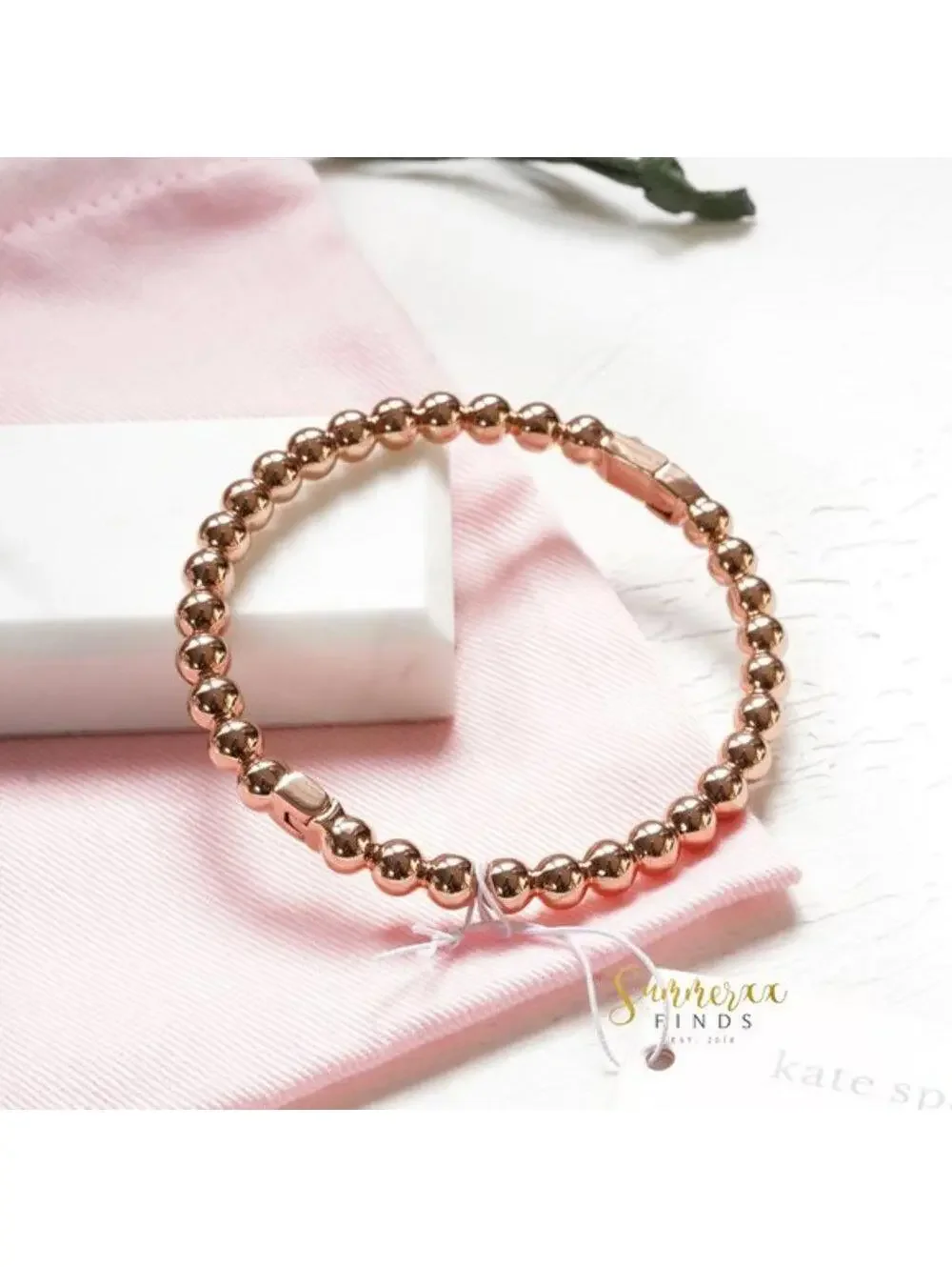 Kate Spade Golden Girl Ball Hinged Bangle Rose Gold - Picture 2 of 13